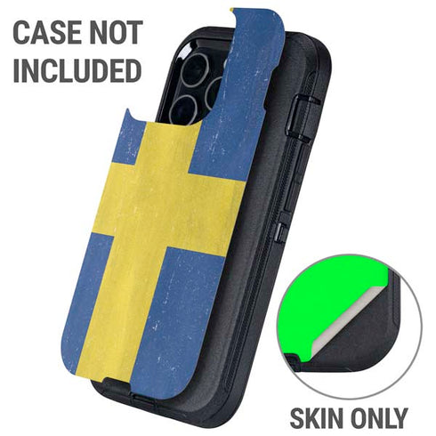 Sweden Flag Distressed Otterbox Defender iPhone Skin